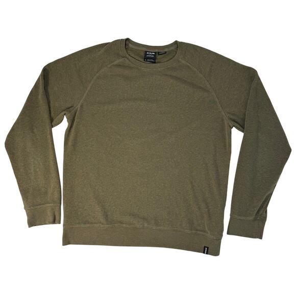 prAna Olive Green Knit Sweater Men’s Large Long Sleeve Crew Neck Pullover - Picture 1 of 5